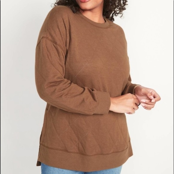 Old Navy Tops - Old Navy Date Palm long sleeve vintage quilted tunic sweatshirt
